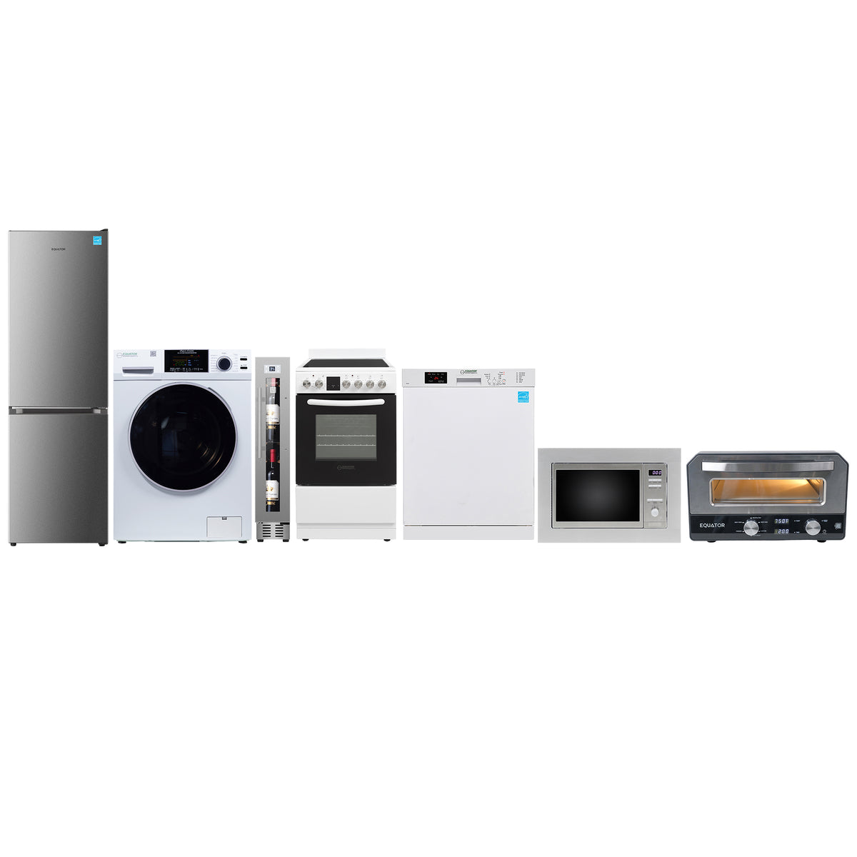 Standard Apartment Pack - Combo Washer+Dryer+Dishwasher+Cooking Range+Refrigerator+Microwave+ Wine Ref+ Air Fryer + Pizza Oven
