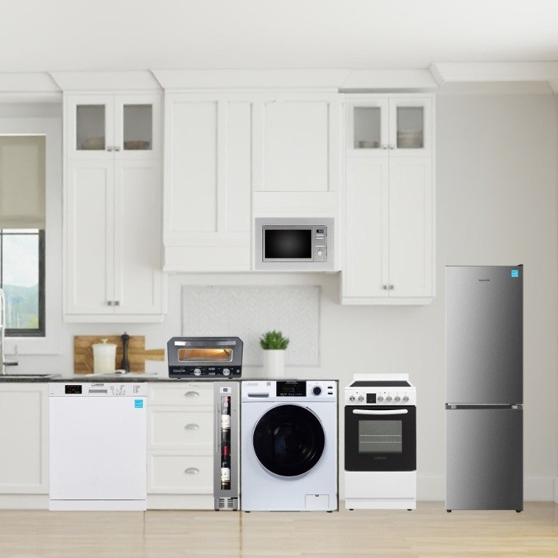 Standard Apartment Pack - Combo Washer+Dryer+Dishwasher+Cooking Range+Refrigerator+Microwave+ Wine Ref+ Air Fryer + Pizza Oven