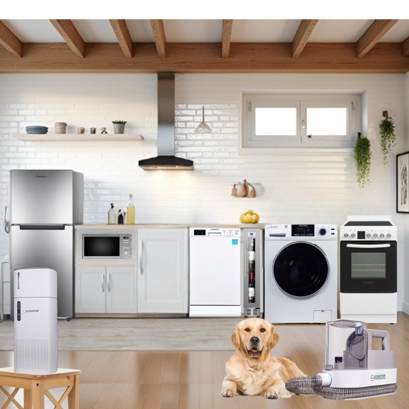 PACK APPAREIL Compact Pet - Combo Lave-linge+Sèche-linge+Lave-vaisselle+Cuisinière+Réfrigérateur+Micro-ondes+Cave à vin+Toilettage pour animaux+Purificateur d'air