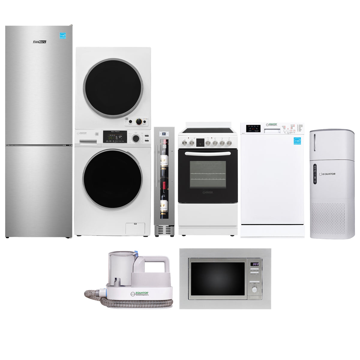 Pet Standard APPLIANCE PACK- Combo Washer+Dryer+Dishwasher+Cooking Range+Refrigerator+Microwave+ Wine Ref+ Pet Groomer+ Air Purifier