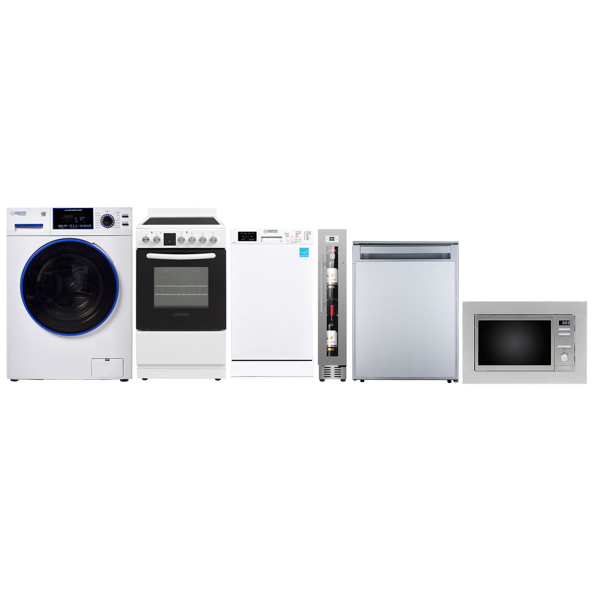 Marine Compact APPLIANCE PACK- Combo Washer+Dryer+Dishwasher+Cooking Range+Refrigerator+Microwave+ Wine Ref
