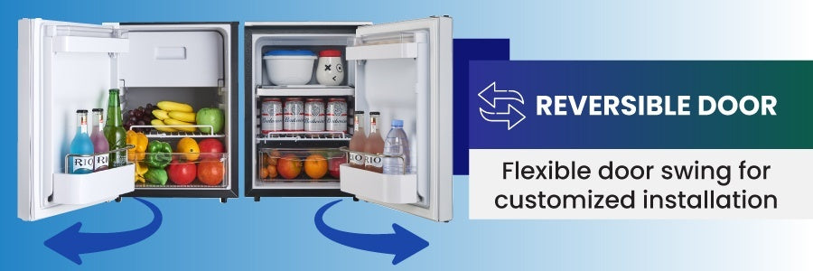 Compact RV-Marine-Offgrid Convertible Refrigerator-Freezer 1.6cf 12V 110V