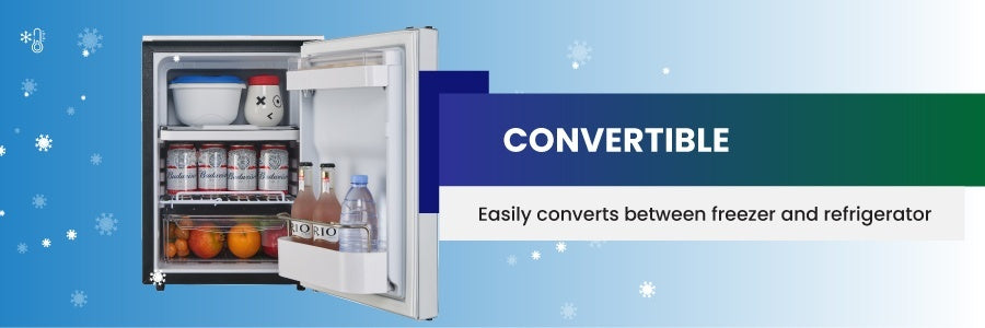 Compact RV-Marine-Offgrid Convertible Refrigerator-Freezer 1.6cf 12V 110V