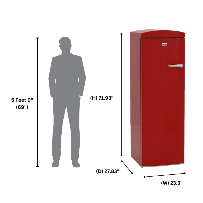 Congélateur vertical classique rétro Conserv 8,3 pi³ sans givre 24 po
