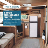 Conserv 12V/DC Refrigerator Freezer 10cf Stainless for RV BOAT OFF-GRID 2 Doors+ AC/ DC Adapter