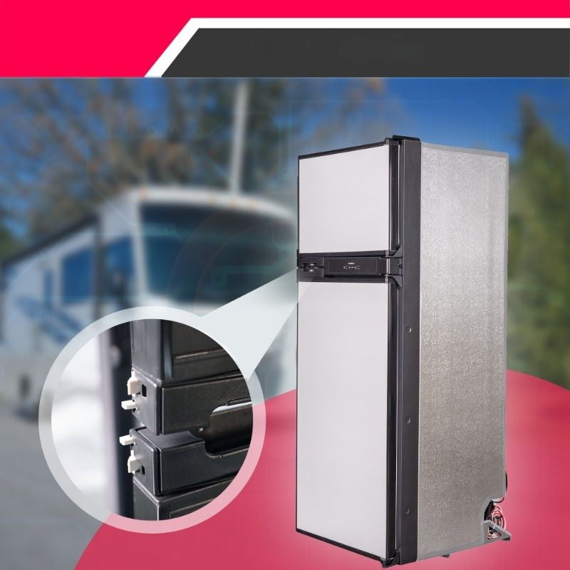 Conserv 12V/DC Refrigerator Freezer 10cf Stainless for RV BOAT OFF-GRID 2 Doors+ AC/ DC Adapter