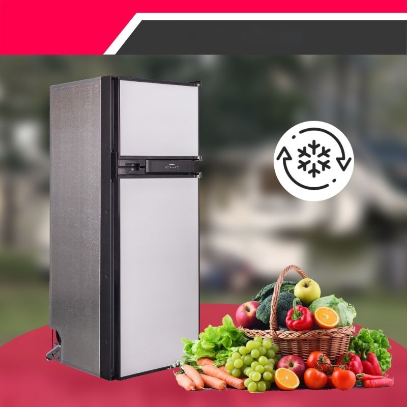 Conserv 12V/DC Refrigerator Freezer 10cf Stainless for RV BOAT OFF-GRID 2 Doors+ AC/ DC Adapter