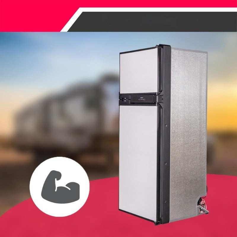 Conserv 12V/DC Refrigerator Freezer 10cf Stainless for RV BOAT OFF-GRID 2 Doors+ AC/ DC Adapter