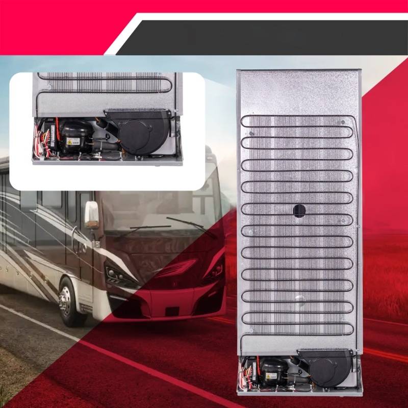 Conserv 12V/DC Refrigerator Freezer 10cf Stainless for RV BOAT OFF-GRID 2 Doors+ AC/ DC Adapter
