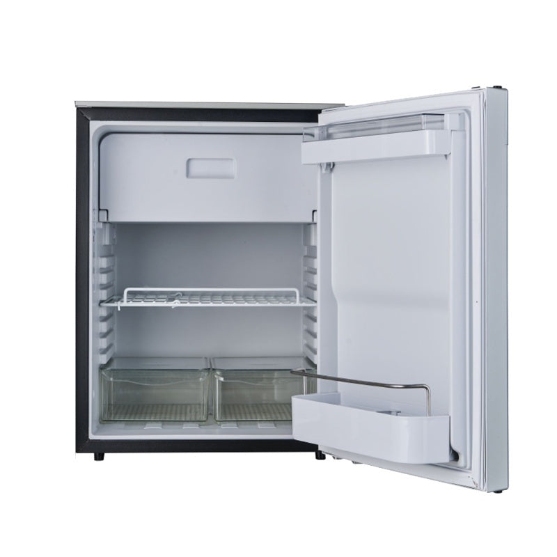 12V/DC Mini-Fridge Freezer 2.8cf Silver for RV BOAT OFF-GRID+AC / DC Adapter