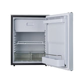 12V/DC Mini-Fridge Freezer 2.8cf Silver for RV BOAT OFF-GRID+AC / DC Adapter