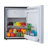 12V/DC Mini-Fridge Freezer 2.8cf Silver for RV BOAT OFF-GRID+AC / DC Adapter