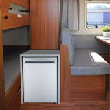 12V/DC Mini-Fridge Freezer 2.8cf Silver for RV BOAT OFF-GRID+AC / DC Adapter