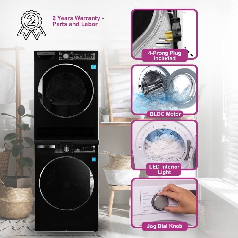 Lavadora Conserv Luxe de 2.2 pies cúbicos 110V + Secadora de condensación de 4 pies cúbicos 220V, garantía de 2 años