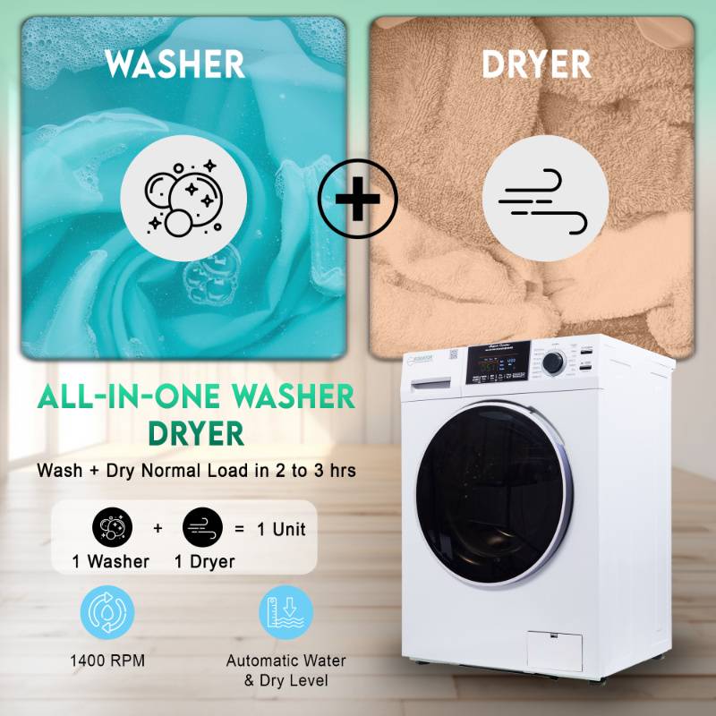 Original All-In-One 4600 Washer Dryer VENTLESS/VENTED PET Cycle 1.62cf/15lbs 110V