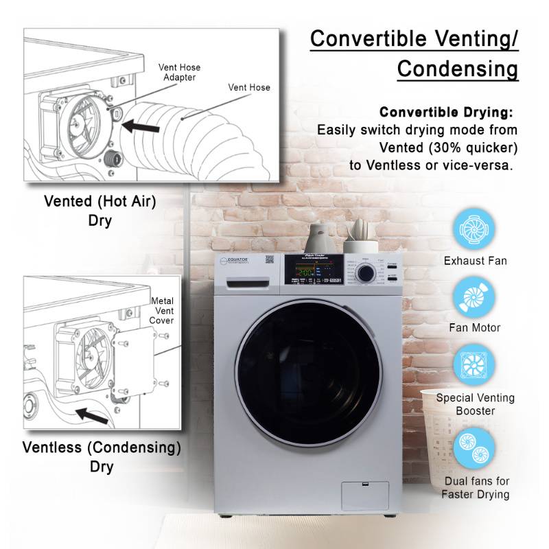 Original All-In-One 4600 Washer Dryer VENTLESS/VENTED PET Cycle 1.62cf/15lbs 110V