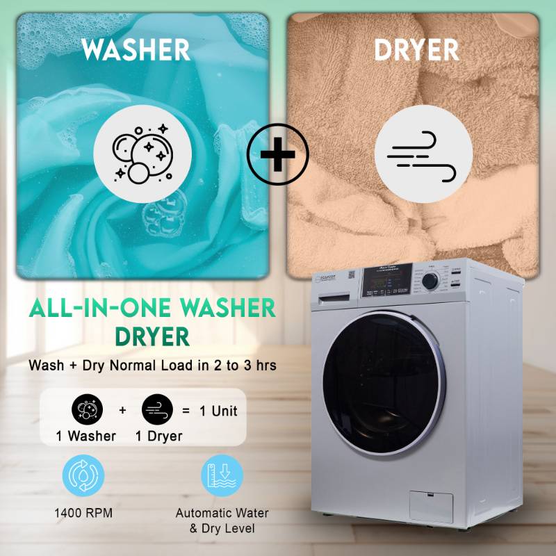 Original All-In-One 4600 Washer Dryer VENTLESS/VENTED PET Cycle 1.62cf/15lbs 110V