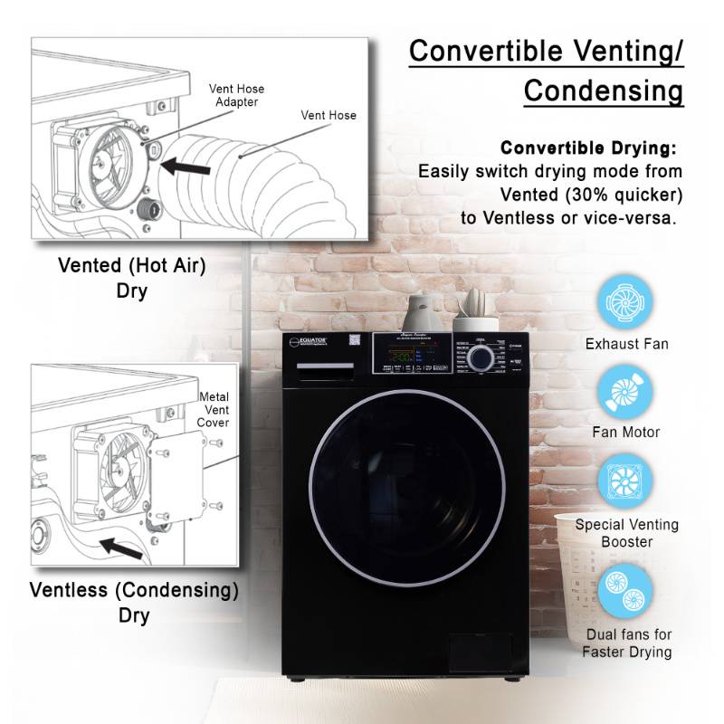 Original All-In-One 4600 Washer Dryer VENTLESS/VENTED PET Cycle 1.62cf/15lbs 110V