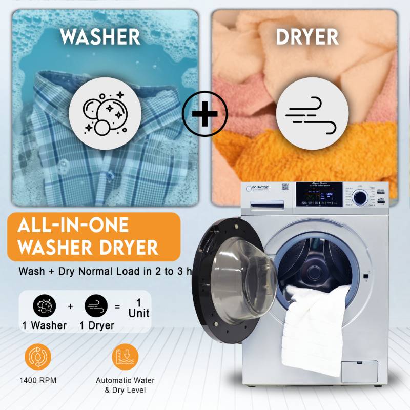 Original All-in-One 4800 Washer Dryer VENTED-DRY 30% FASTER than Condense 15lb 110V