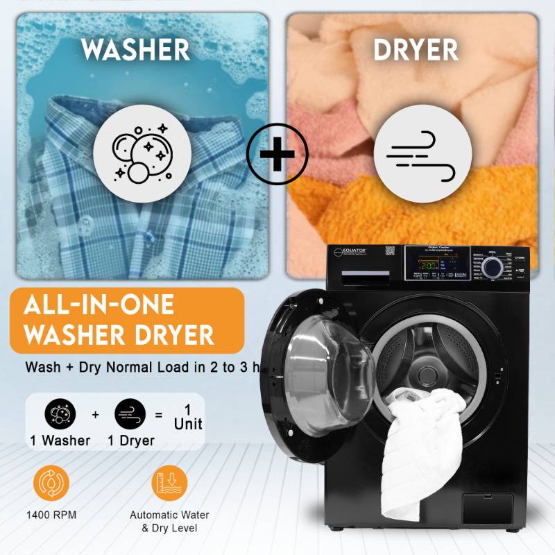 Original All-in-One 4800 Washer Dryer VENTED-DRY 30% FASTER than Condense 15lb 110V