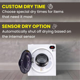 Ultra Compact Short Vented SENSOR Dryer 2.6cf/10lb LED Ops 110V/1400W (Renewed)