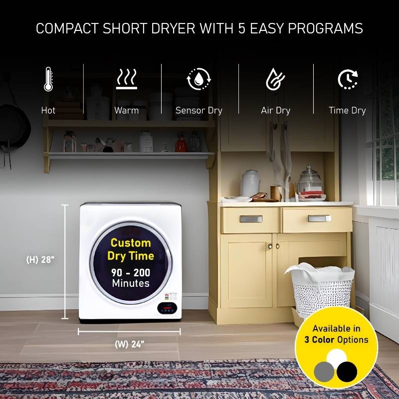Compact Vented Sensor Dryer 3.5cf/13lbs 110V Bottom control DIGITAL