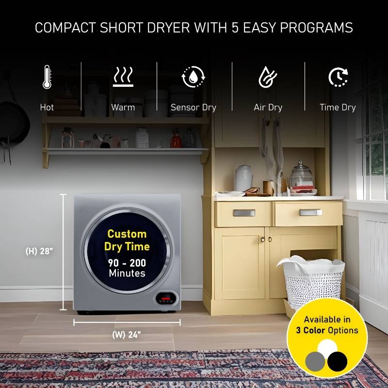 Compact Vented Sensor Dryer 3.5cf/13lbs 110V Bottom control DIGITAL