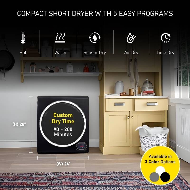 Compact Vented Sensor Dryer 3.5cf/13lbs 110V Bottom control DIGITAL