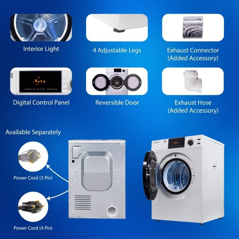 Deluxe 24 in 220V Vented SENSOR Dryer SANITIZE 4 cu.ft Touch Control DIGITAL