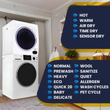 LAVADORA PREMIUM APILABLE 110V EW 826 1.62 pies cúbicos 15 libras + SECADORA VENTILADA DIGI ED 852 3.5 pies cúbicos