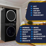 LAVADORA PREMIUM APILABLE 110V EW 826 1.62 pies cúbicos 15 libras + SECADORA VENTILADA DIGI ED 852 3.5 pies cúbicos