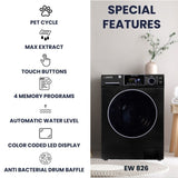 LAVADORA PREMIUM APILABLE 110V EW 826 1.62 pies cúbicos 15 libras + SECADORA VENTILADA DIGI ED 852 3.5 pies cúbicos