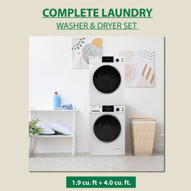 110V STANDARD STACKABLE EW 835 18 lbs Washer 1.9cf + ED 870 Vented Sensor Dryer 4cf