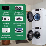 LAVADORA APILABLE ESTÁNDAR EW 835 18 lbs 1.9 pies cúbicos 110V + SECADORA VENTILADA CON SENSOR ED 880 4 pies cúbicos 220V