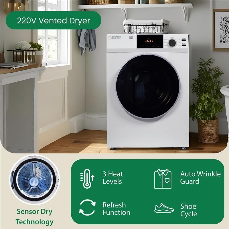 LAVADORA APILABLE ESTÁNDAR EW 835 18 lbs 1.9 pies cúbicos 110V + SECADORA VENTILADA CON SENSOR ED 880 4 pies cúbicos 220V