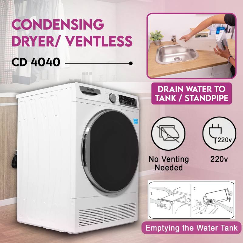 Lavadora Conserv Luxe de 2.2 pies cúbicos 110V + Secadora de condensación de 4 pies cúbicos 220V, garantía de 2 años
