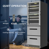 Equator Connoisseurs Club 3-Zone 84 Bottle Wine Refrigerator+2 Drawers 110V