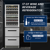 Equator Connoisseurs Club 3-Zone 84 Bottle Wine Refrigerator+2 Drawers 110V