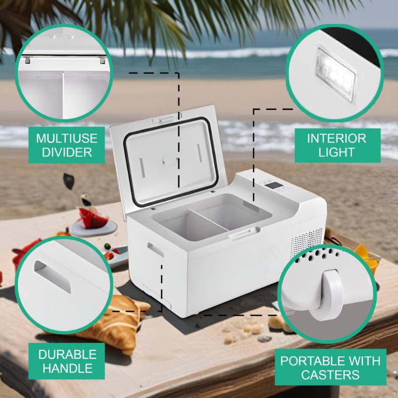 Rolling Fridge-Freezer Portable Casters Retractable Handle 0.7cf 12/110V