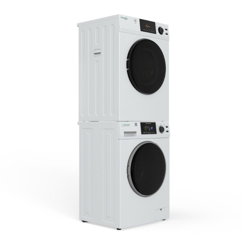 Set de lavandería: Lavadora de 18 libras (1.9 pies cúbicos) + Secadora de ventilación de 4 pies cúbicos, SALIDA ÚNICA de 110V