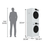 Set de lavandería: Lavadora de 18 libras (1.9 pies cúbicos) + Secadora de ventilación de 4 pies cúbicos, SALIDA ÚNICA de 110V