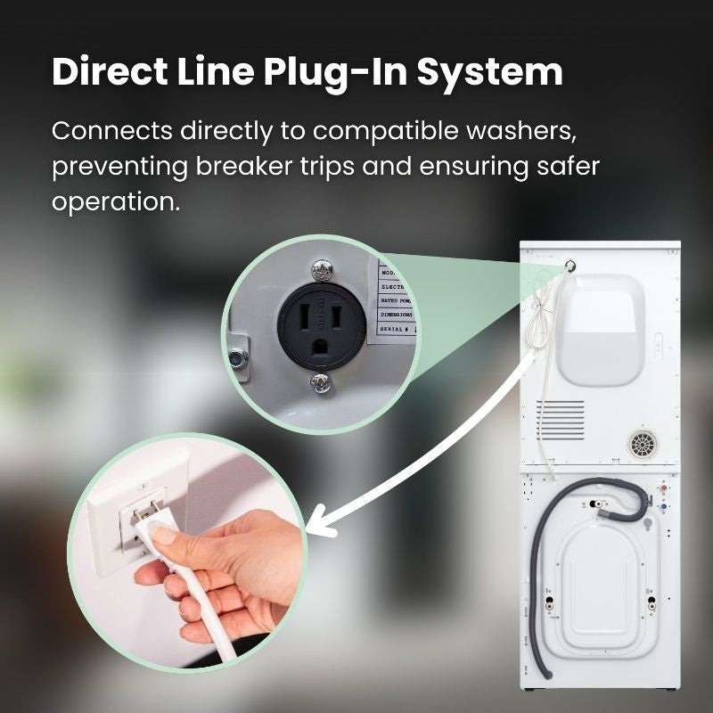 DELUXE 24 in VENTED Sensor Dryer w/Washer SOCKET 4cf/18lbs 110V