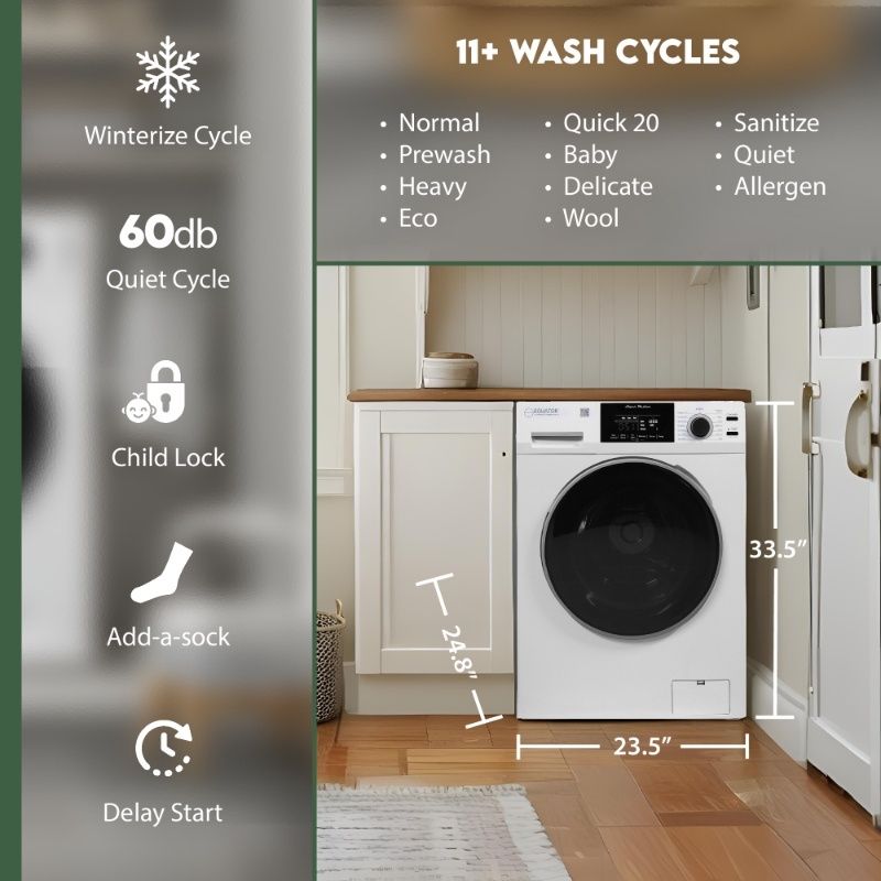 Super Washer 1.9cf/18lbs PET CYCLE Sani Allergen 1400RPM White 110V