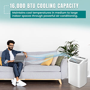 Equator 16000Btu PORTABLE AIR CONDITIONER Cool and Heat Indoor 700sf AutoSwing 110V