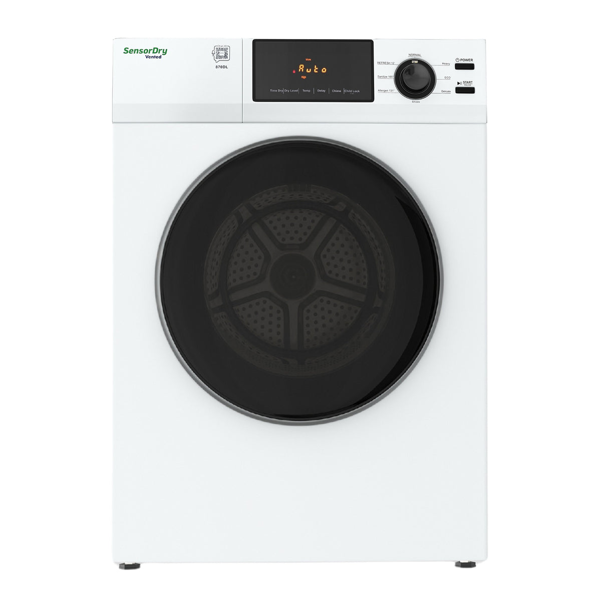 DELUXE 24 in VENTED Sensor Dryer w/Washer SOCKET 4cf/18lbs 110V