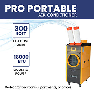 Aire acondicionado portátil Equator PRO de 18,000 BTU con calefacción y refrigeración para 1,000 pies cuadrados, interior/exterior, 110V
