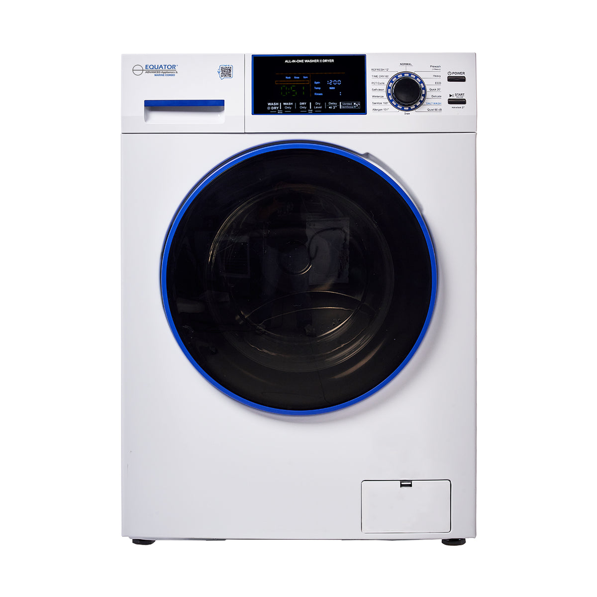 Original Marine Combo Washer Dryer ANTI CORROSION 1.62 cf/15 lbs 1400 RPM Salt Wash 110V