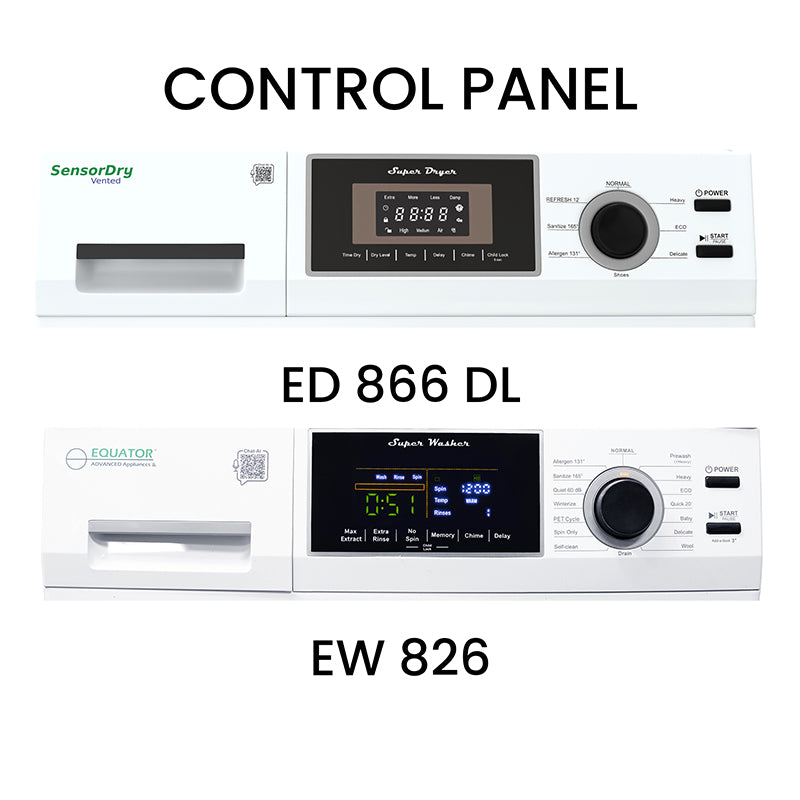 Set de lavandería 110V UN TOMACORRIENTE Lavadora 15 lb 1.62 pc + Secadora ventilada 13 lb 3.1 pc