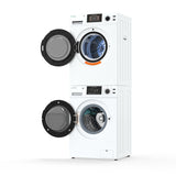 Set de lavandería 110V UN TOMACORRIENTE Lavadora 15 lb 1.62 pc + Secadora ventilada 13 lb 3.1 pc