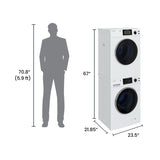 Set de lavandería 110V UN ENCHUFE Lavadora 15 Lb 1.62cf + Secadora ventilada 13Lb 3.1cf
